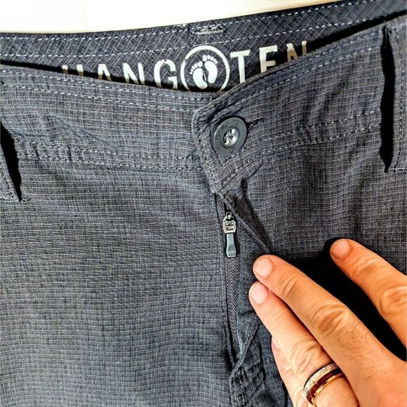 Hang Ten Board Shorts Mens 34 Ripstop Charcoal Gray Quick Dry Surf Swim Trunks - Picture 5 of 7